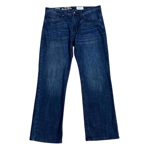 TK Axel Mens Size 36x32 Slim Boot Cut Blue Denim Jeans Double Pockets - Picture 1 of 9